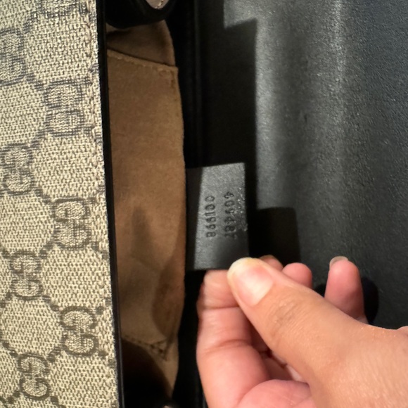 GG Supreme Monogram Calfskin Small Padlock Shoulder Bag Beige Black - Picture 10 of 12